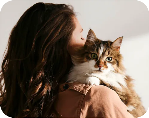 woman + cat